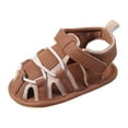 thumbnail image 1 of NOLDARES Baby Boys Girls Squeaky Sandals Summer Closed-Toe Anti-Slip Rubber Sole Toddler First Walkers Shoes(Brown,5), 1 of 9