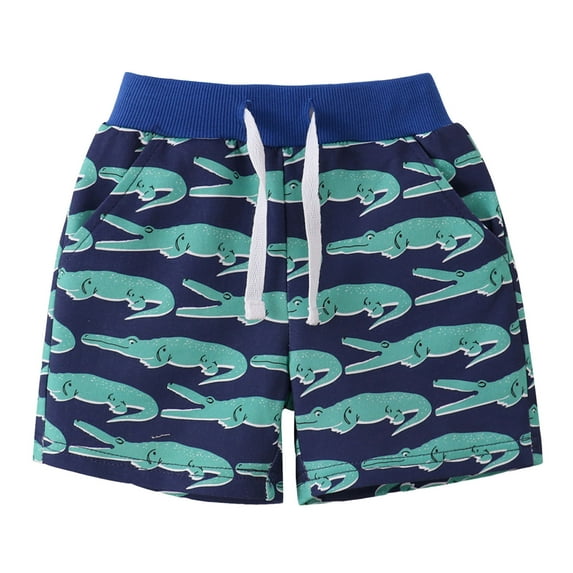 NOLDARES Baby Boys Shorts Boy Shorts | Cotton Knit Pull-On with Adjustable Drawstring Waist & Pockets, Summer Playwear(A12-Green,3-4 Years)