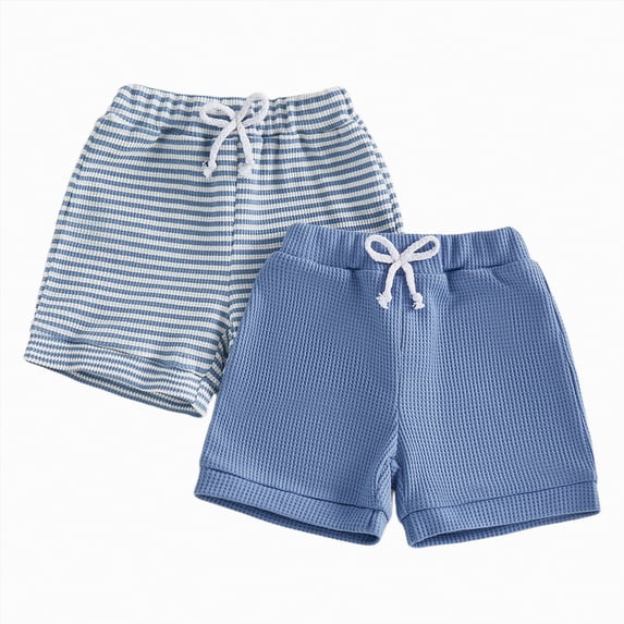 NOLDARES Baby Boys blend Cotton Linen Blend Cute print Shorts Loose Shorts for Summer Vacation(Blue,0-6 Months)