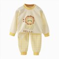 thumbnail image 1 of NOLDARES Baby Girl Boy Pajamas Little Girl Boys Pajamas Cute Graphic 2 Piece Toddler Sleepwear Fall Winter Clothes Set(H012-Yellow), 1 of 5