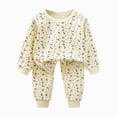 thumbnail image 1 of NOLDARES Baby Infant Girls Fall Winter Outfits Clothing Long Sleeve Top and Cozy Joggers Pants 2 Piece Set Cute Print Clothes(Beige,4-5 Y), 1 of 6