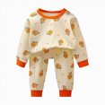 thumbnail image 1 of NOLDARES Baby Infant Girls Fall Winter Outfits Clothing Long Sleeve Top and Cozy Joggers Pants 2 Piece Set Cute Print Clothes(Orange,3-4 Y), 1 of 6