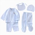 thumbnail image 1 of NOLDARES Baby Layette Clothes Set - 5 Piece New Born Boy Girl Gift Set, Baby Clothes Outfits & Newborn Essentials Must Haves(A089-Blue), 1 of 6