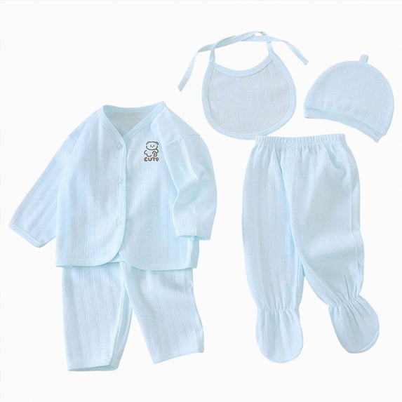 NOLDARES Baby Layette Clothes Set - 5 Piece New Born Boy Girl Gift Set, Baby Clothes Outfits & Newborn Essentials Must Haves(A089-Mint Green)