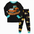thumbnail image 1 of NOLDARES Baby Toddler Boy Fall Winter Outfit Cartoon Embroidery Tops and Plaid Pants Set 2pcs Toddler Boy Spring Fall Winter Clothes Outfits Clothing(Black,4-5 Y), 1 of 5