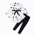 thumbnail image 1 of NOLDARES Baby Toddler Girl Fall Winter Clothing Set Long Sleeve Crewneck Sweatshirt + Elastic Waist Pants 2pcs Outfits(White,4-5 Y), 1 of 7