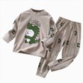thumbnail image 1 of NOLDARES Baby Toddler Girl Fall Winter Outfits 2 Piece Cute Long Sleeve Soft Tee and Relaxed Pants Set Print Clothes Clothing(Grey,5-6 Y), 1 of 5
