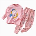 thumbnail image 1 of NOLDARES Baby Toddler Girl Fall Winter Outfits 2 Piece Cute Long Sleeve Soft Tee and Relaxed Pants Set Print Clothes Clothing(Pink,18-24 M), 1 of 5