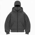 thumbnail image 1 of NOLDARES Balaclava Women Zip Hoodie With Face Mask Winter Warm Casual Hoodies Double Layer Hooded Y2K Sports Jacket(T148-Dark Gray,S), 1 of 5