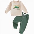 thumbnail image 1 of NOLDARES Boy Clothes Boys Set Embroidery Casual Outfit For Babies Stylish Sweatshirt With Contrasting Sleeve Design(T266-Green), 1 of 4