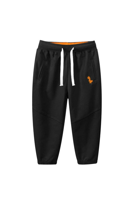 NOLDARES Boy's Cargo Joggers Pants Youth Quick Dry Hiking Lightweight Pants for Sports Outdoor with Zipper Pockets(Black,6-8 Years)