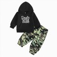 thumbnail image 1 of NOLDARES Boys And Girls Clothes Long Sleeve Letter Print Hoodie Sweatshirt & Pant 2PCS Fall Outfits(Y146-Black), 1 of 7