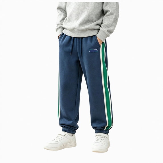 NOLDARES Boys Baggy Sweatpants Straight Wide Leg Joggers Drawstring Waisted Sweat Pants with Pockets(W122-Beige)