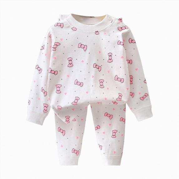 NOLDARES Boys' Cartoon Car Printed Long Sleeve Pajama Set 2-Piece Winter Soft Cozy Kids Sleepwear Loungewear 6-12 Months 12-24 Months 2t 3t 4t 5t 6t 7t 8t 9t Children,Pink,4-5 Y
