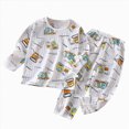 thumbnail image 1 of NOLDARES Boys Cotton Pajamas 2 Piece Set Long Sleeve Toddler Space Print Sleepwear Pjs Soft Breathable Kids Sleepwear,White,3-4 Y, 1 of 5