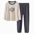 thumbnail image 1 of NOLDARES Boys Cotton Pajamas Long Sleeve Toddler Boys Pjs Kids Sleepwear Sets,Grey,9-10 Y, 1 of 7