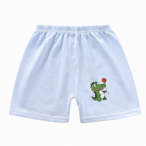 NOLDARES Boys Cotton Shorts Toddler Cotton Pull On Shorts with Drawstring for Summer Vacation(Light Blue,3-4 Years)