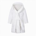thumbnail image 1 of NOLDARES Boys Fleece Robe Girls Hooded Bathrobe Toddlers Soft Fuzzy Robe for Kids,White,5-6 Y, 1 of 9