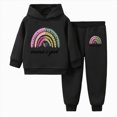 thumbnail image 1 of NOLDARES Boys Girls 2 Piece Graphic PrintHoodie & Jogger Pants Sweatsuit Quick-Dry,Warm Yet Breathable for School & Sports(Y148-Black), 1 of 7