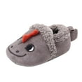 thumbnail image 1 of NOLDARES Boys Girls Cozy House Slippers Warm Plush Winter Cotton Slipper Kids Cute Dinosaur Indoor Shoes Non-Slip(Grey,11), 1 of 6