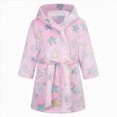 thumbnail image 1 of NOLDARES Boys Girls Fleece Hooded Robe Warm Sleepwear for Toddler Kids Soft Fuzzy Bathrobe Gifts(H330-Light Pink), 1 of 7