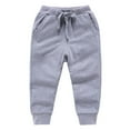 thumbnail image 1 of NOLDARES Boys Girls Joggers Cargo Pants with Zipper Pockets Elastic Waist School Casual Trousers(Grey,18-24 Months), 1 of 8
