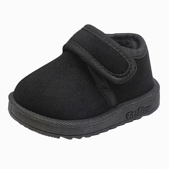 NOLDARES Boys Girls Snow Boots Waterproof Easy-On Non-Slip Winter Boots for Toddler, Little & Big Kids,Y148-Black