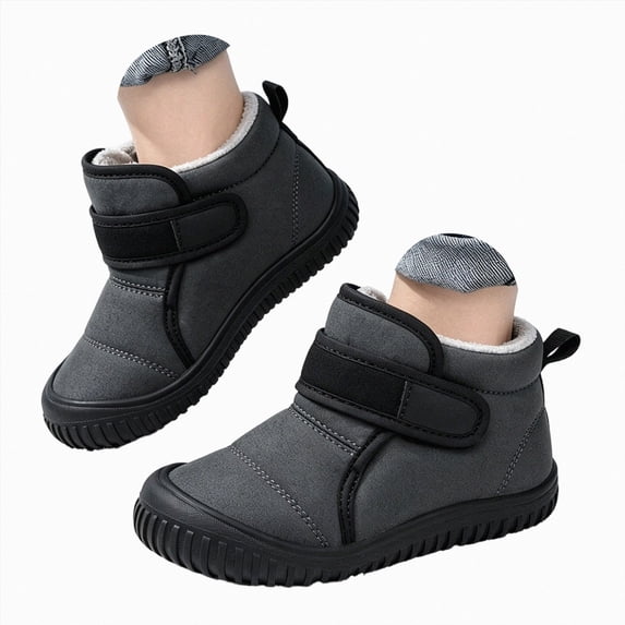 NOLDARES Boys Girls Snow Boots Winter Waterproof Resistant Cold Weather Outdoor Shoes (Toddler/Little Kid),Y134-Grey