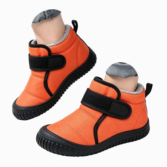 NOLDARES Boys Girls Snow Boots Winter Waterproof Resistant Cold Weather Outdoor Shoes (Toddler/Little Kid),Y134-Orange