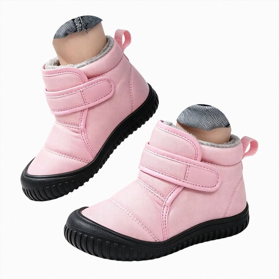 NOLDARES Boys Girls Snow Boots Winter Waterproof Resistant Cold Weather Outdoor Shoes (Toddler/Little Kid),Y134-Pink