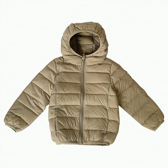 NOLDARES Boys' Heavyweight Winter Puffer Coat with Sherpa-Lined Hood and Chest Pockets Thick Coats for Kids(Khaki,16-18 Years)