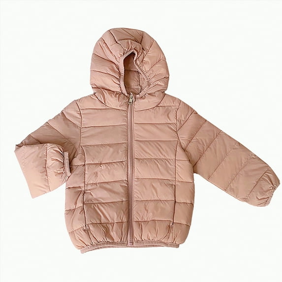 NOLDARES Boys' Heavyweight Winter Puffer Coat with Sherpa-Lined Hood and Chest Pockets Thick Coats for Kids(Pink,1-2 Years)