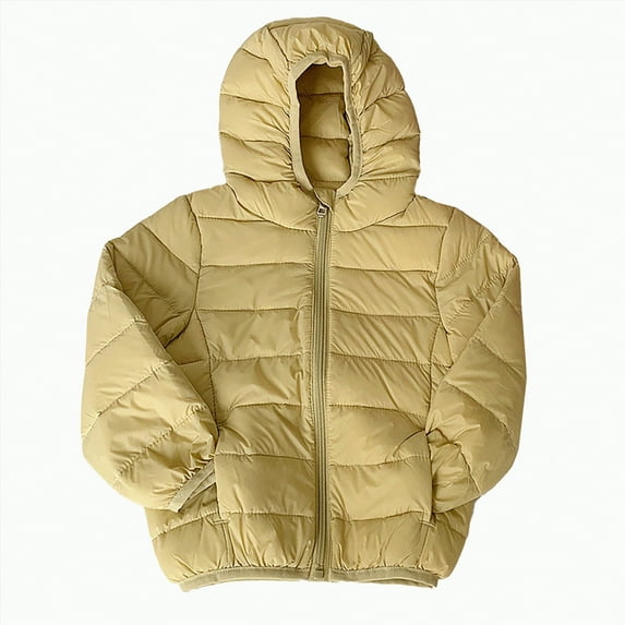 NOLDARES Boys' Heavyweight Winter Puffer Coat with Sherpa-Lined Hood and Chest Pockets Thick Coats for Kids(Yellow,14-16 Years)