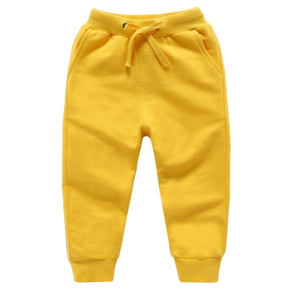 NOLDARES Boys Joggers Lightweight Hiking Cargo Pants Water Resistant Quick Dry Youth Kids Athletic Running Pants(Yellow,8-9Years)