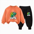 thumbnail image 1 of NOLDARES Boys Outfits Boys Set Sweatshirt Two Piece Outfit With Pattern Letter Print Jogger Pants(T278-E), 1 of 4