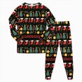 thumbnail image 1 of NOLDARES Boys Pajamas 2 Pieces Pajama Set for Girls Long PJs Sleepwear Christmas Cute for Kids Jmmies Clothes(D006-Dark Green), 1 of 9