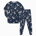 thumbnail image 1 of NOLDARES Boys Pajamas 2 Pieces Pajama Set for Girls Long PJs Sleepwear Christmas Cute for Kids Jmmies Clothes(D006-Navy), 1 of 9