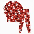thumbnail image 1 of NOLDARES Boys Pajamas 2 Pieces Pajama Set for Girls Long PJs Sleepwear Christmas Cute for Kids Jmmies Clothes(D006-Watermelon Red), 1 of 9
