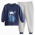 thumbnail image 1 of NOLDARES Boys Pajamas Little Toddler Boys Long Sleeves and Pants Pajamas 2-Piece Pjs Set Kids Sleepwear,Dark Blue,5-6 Y, 1 of 5
