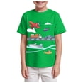 thumbnail image 1 of NOLDARES Boys Shirt Cotton Short Sleeve Tshirts for Boys Summer Tops Kids Clothes Size 5-14 Years(Green,13-14 Years), 1 of 4
