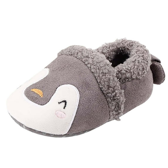 NOLDARES Boys Slippers Indoor House Slippers Bedroom Dinosaur Soft Warm Boys House Shoes with Memory Foam(Grey,13)