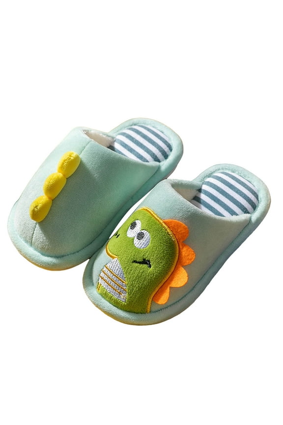 Boys Slippers Monster for Kid Toddler Boys House Shoes Bedroom Slippers(Light Green,2.5-3 Years)