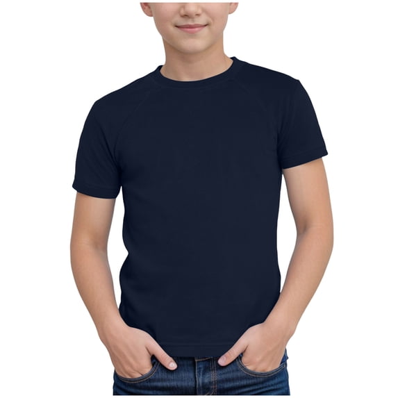 NOLDARES Boys Summer T-Shirt, Lightweight Short Sleeve Graphic Tee for Play & School, Soft Cotton Youth(Navy,3-4 Years)