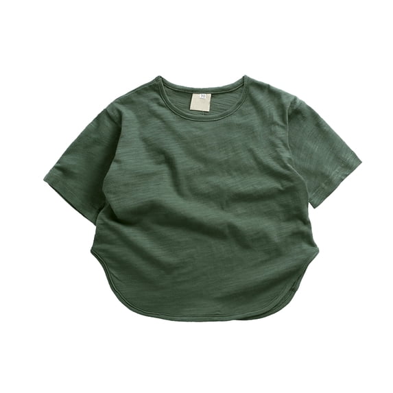 NOLDARES Boys T-Shirt Soft Cotton Short Sleeve, Breathable Graphic Tee for Kids & Teens, Casual Wear(Green,4 Years)