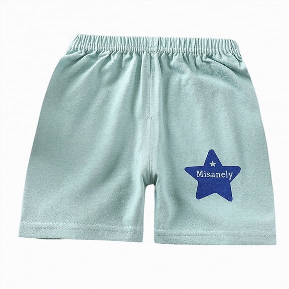 NOLDARES Boys Toddler Shorts Cotton Shorts Summer Casual Elastic Waist with Drawstring for Kids(Green,3-4 Years)