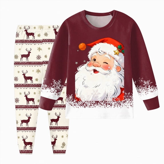 NOLDARES Boys Toddler Snug Fit Cotton 2 Piece Pajamas Set Long Sleeve Top Pants Pjs Baby Dinosaur Loungewear Fall Winter Sleepwear 6-24 Months 2t 3t 4t 5t 6t 7t 8t 9t Children,Brick Red,6-7 Y