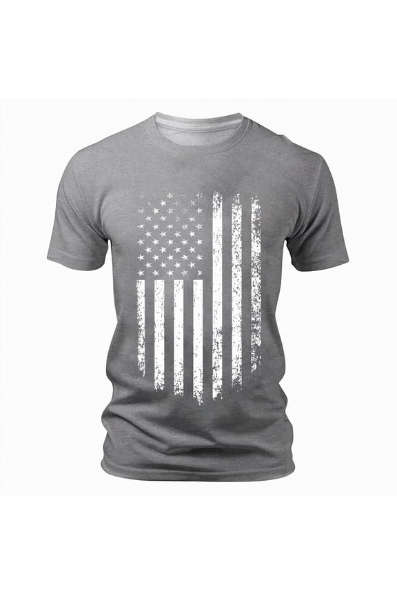 Casual Mens Short Sleeve Graphic Tees Crewneck Printed T-Shirts Summer Beach Daily Wear Tops(Grey,XL)