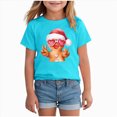 thumbnail image 1 of NOLDARES Christmas Cookie Shirt Toddler Girls Cookie T-Shirt Xmas Gifts Tee Tops Holiday Outfits,A607-Sky Blue, 1 of 4