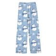 thumbnail image 1 of NOLDARES Christmas Pajama Pants for Women Cute Sleep Lounge Pants, Cozy PJ Bottoms Sleepwear Gifts(Z3-Light Blue,L), 1 of 4