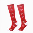 thumbnail image 1 of NOLDARES Christmas Print Compression Socks for Women Men 20-30mmhg Knee High Stocking for Sports Running Travel Nurses(S021-U), 1 of 4
